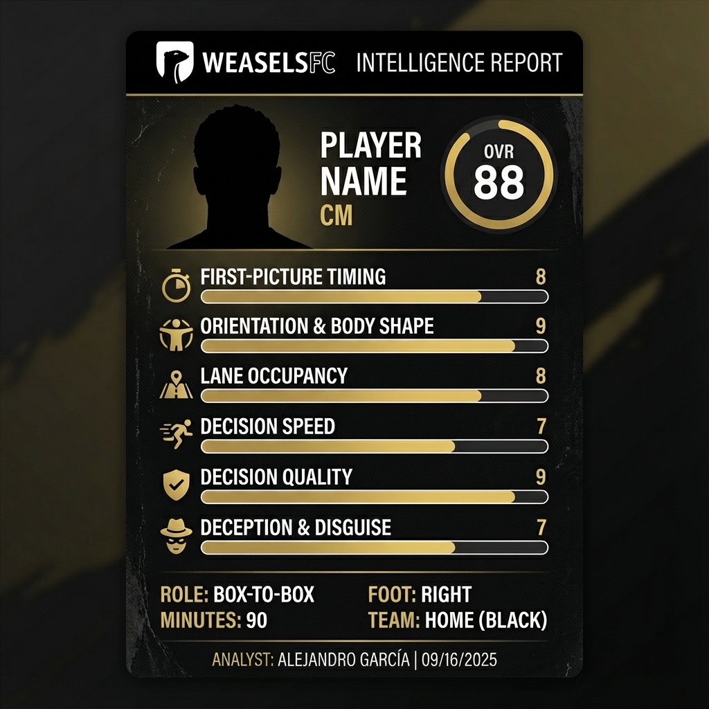 Player Intelligence Report scorecard example